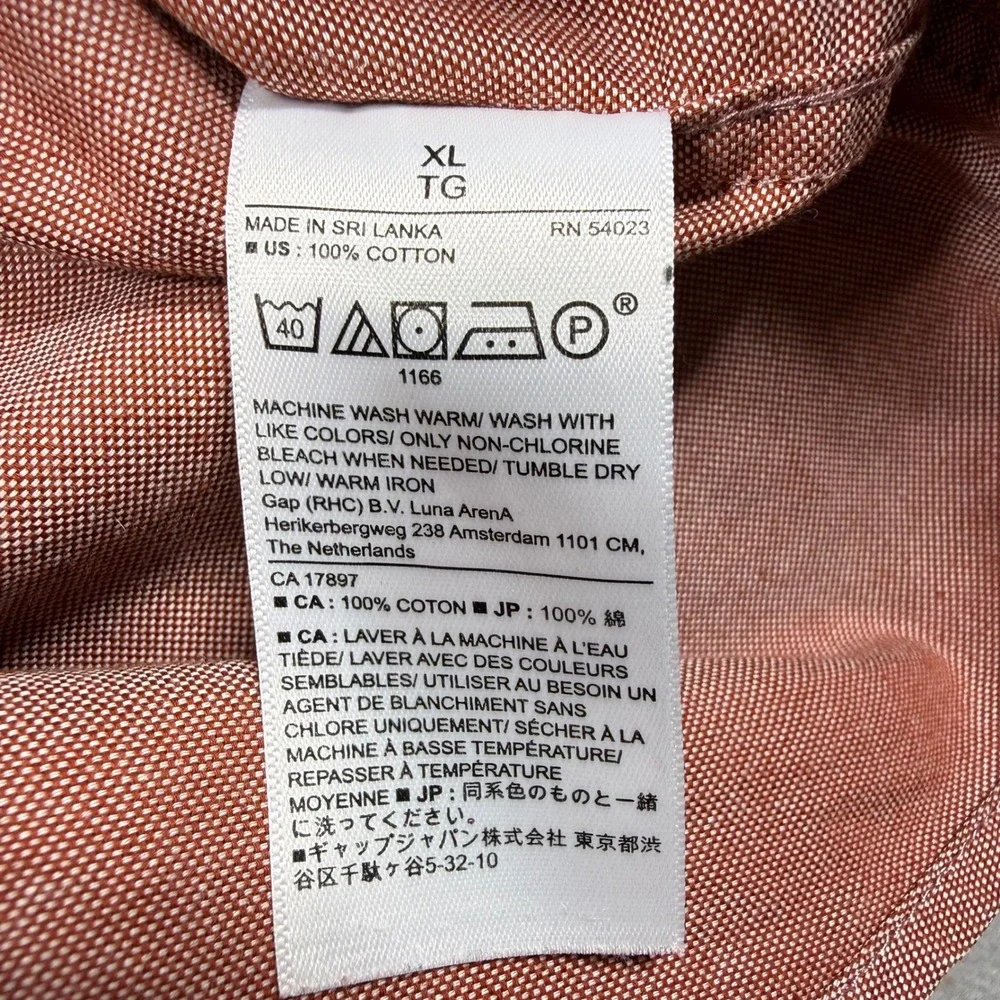 Banana Republic Mens XL Slim Fit Short Sleeve Button Down Shirt Dusty Rose Pink